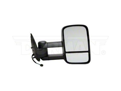 Powered Heated Side Mirror; Passenger Side; Black (99-02 Sierra 1500 w/ Towing Package)