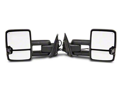 Powered Heated Automatic Folding Towing Mirrors with Smoked LED Turn Signals; Chrome (14-18 Sierra 1500)