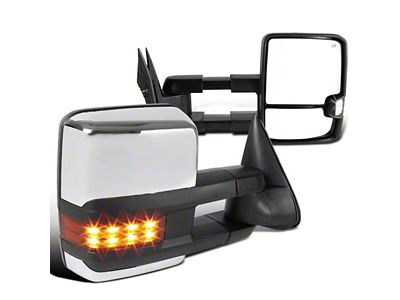 Powered Heated Towing Mirrors with Amber LED Turn Signals; Chrome (03-06 Sierra 1500)