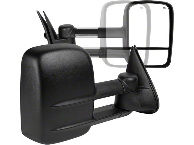 Powered Heated Towing Mirrors; Black (99-02 Sierra 1500)