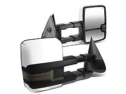 Powered Heated Towing Mirrors with Smoked Amber LED Turn Signal; Chrome (99-02 Sierra 1500)