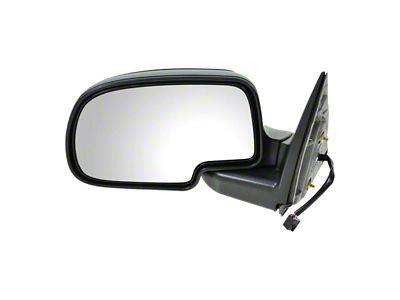 Powered Mirror; Gloss Black; Driver Side (99-02 Sierra 1500)