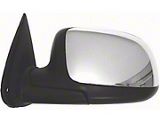 Replacement Powered Non-Heated Foldaway Side Mirror; Driver Side; Chrome Cap (99-02 Sierra 1500)