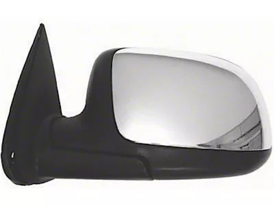 Replacement Powered Non-Heated Foldaway Side Mirror; Driver Side; Chrome Cap (99-02 Sierra 1500)