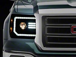 PRO-Series Projector Headlights; Alpha Black Housing; Clear Lens (14-18 Sierra 1500)