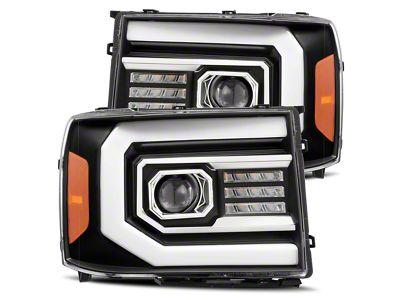 PRO-Series Projector Headlights; Black Housing; Clear Lens (07-13 Sierra 1500)