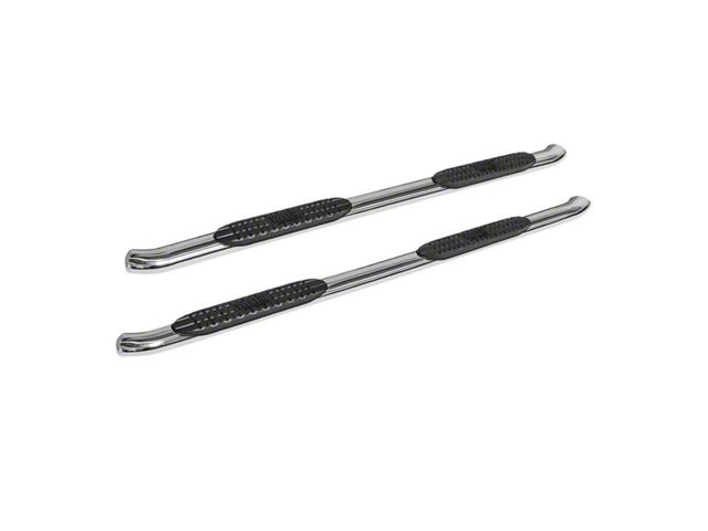 Pro Traxx 4-Inch Oval Side Step Bars; Stainless Steel (19-24 Sierra 1500 Double Cab)