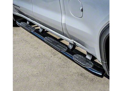 Westin Pro Traxx 5-Inch Wheel-to-Wheel Oval Side Step Bars; Black (19-25 Sierra 1500 Double Cab)