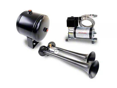 ProBlaster Compact Dual Air Horn System; Black (Universal; Some Adaptation May Be Required)