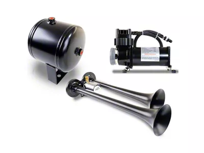 ProBlaster Compact Dual Air Horn System; Black (Universal; Some Adaptation May Be Required)