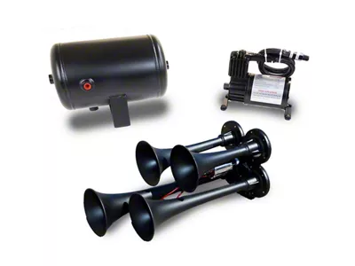 ProBlaster Compact Quad Air Horn System; Black (Universal; Some Adaptation May Be Required)