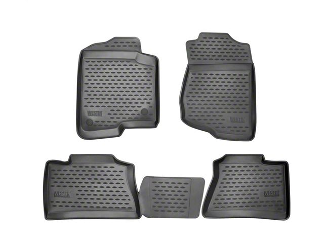 Profile Front and Second Row Floor Liners; Black (19-24 Sierra 1500 Double Cab, Crew Cab)