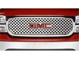 Putco Punch Design Upper Overlay Grille with Emblem Cutout; Polished (99-02 Sierra 1500)