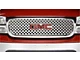 Putco Punch Design Upper Overlay Grille with Emblem Cutout; Polished (99-02 Sierra 1500)