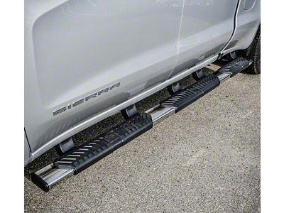 Westin R5 M-Series Wheel-to-Wheel Nerf Side Step Bars; Polished Stainless (19-25 Sierra 1500 Double Cab, Crew Cab)