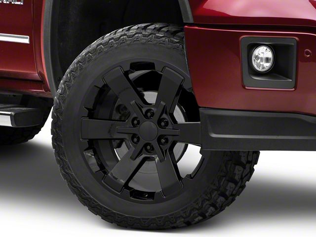 Rally Style Black 6-Lug Wheel; 22x9; 24mm Offset (14-18 Sierra 1500)