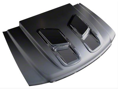 Ram Air Style Hood; Unpainted (07-13 Sierra 1500)