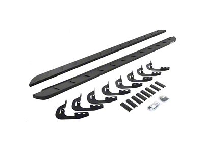 Go Rhino RB10 Slim Running Boards; Textured Black (14-18 Sierra 1500 Double Cab)