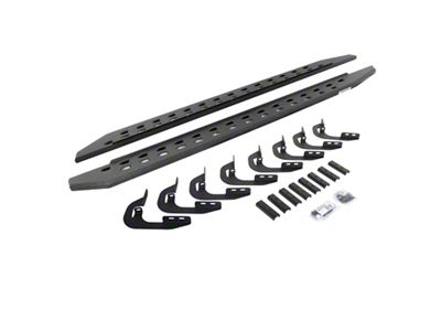 Go Rhino RB20 Slim Running Boards; Protective Bedliner Coating (19-25 Sierra 1500 Double Cab)