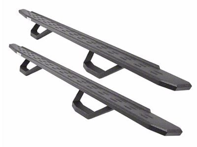 Go Rhino RB30 Running Boards with Drop Steps; Protective Bedliner Coating (19-25 Sierra 1500 Crew Cab)