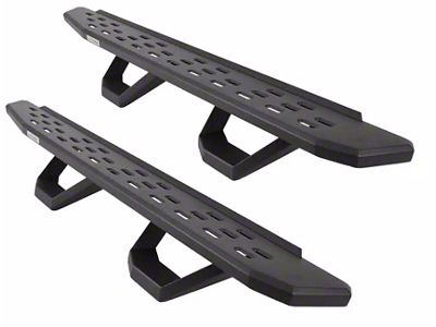 Go Rhino RB30 Running Boards with Drop Steps; Textured Black (19-24 Sierra 1500 Double Cab)