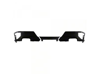 Rear Bumper Cover; Not Pre-Drilled for Backup Sensors; Gloss Black (19-25 Sierra 1500 w/ Factory Dual Exhaust)