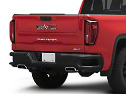 Rear Bumper Cover; Not Pre-Drilled for Backup Sensors; Matte Black (19-26 Sierra 1500 w/ Factory Dual Exhaust)