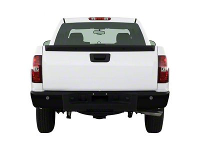 Rear Bumper Cover; Pre-Drilled for Backup Sensors; Gloss Black (07-13 Sierra 1500)