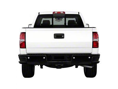 Rear Bumper Cover; Pre-Drilled for Backup Sensors; Gloss Black (14-18 Sierra 1500)