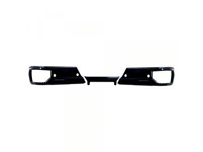 Rear Bumper Cover; Pre-Drilled for Backup Sensors; Gloss Black (19-25 Sierra 1500 w/o Factory Dual Exhaust)