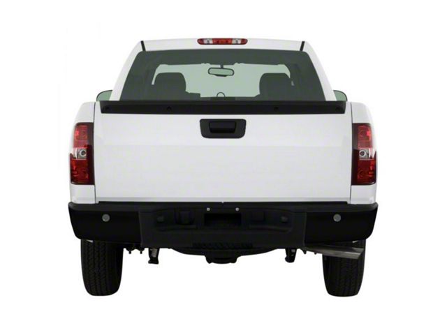 Rear Bumper Cover; Pre-Drilled for Backup Sensors; Matte Black (07-13 Sierra 1500)