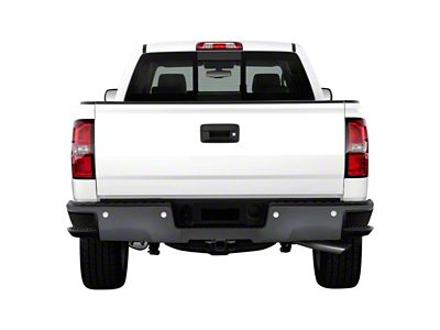 Rear Bumper Cover; Pre-Drilled for Backup Sensors; Matte Black (14-18 Sierra 1500)