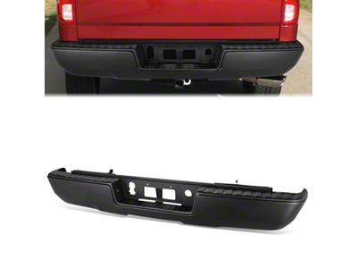 Rear Bumper; Not Pre-Drilled for Backup Sensors; Black (14-18 Sierra 1500)