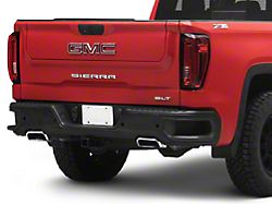 Rear Bumper; Pre-Drilled for Backup Sensors; Black (19-25 Sierra 1500 w/ Factory Dual Exhaust)