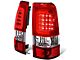 Red C-Bar LED Tail Lights; Chrome Housing; Red Lens (03-06 Sierra 1500 Fleetside)
