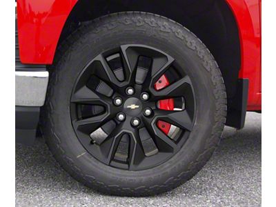 Brake Caliper Covers; Red; Front and Rear (2021 Sierra 1500)