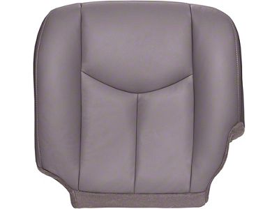 Replacement Bucket Seat Bottom Cover; Driver Side; Medium Dark Pewter/Gray Leather (03-06 Sierra 1500)