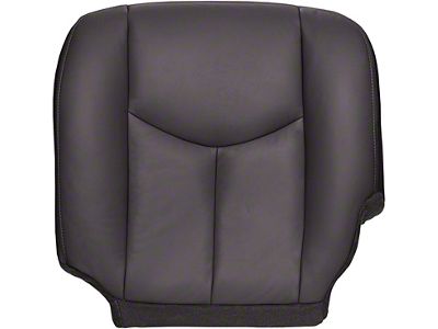 Replacement Bucket Seat Bottom Cover; Driver Side; Very Dark Pewter/Dark Gray Leather (03-06 Sierra 1500)