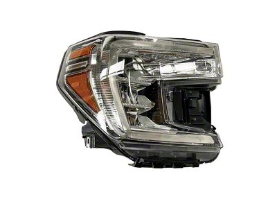 Replacement Headlight; Chrome Housing; Clear Lens; Passenger Side (19-21 Sierra 1500; 2022 Sierra 1500 Limited)