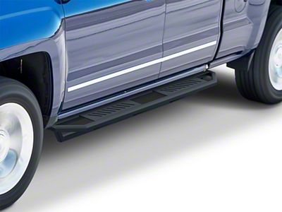 Rocker Armor Side Step Bars; Matte Black (07-18 Sierra 1500 Extended/Double Cab)