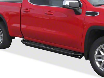 Rocker Armor Side Step Bars; Matte Black (19-24 Sierra 1500 Double Cab)