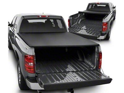 Roll Up Style Tonneau Cover; Black (07-13 Sierra 1500 w/ 6.50-Foot Standard Box)