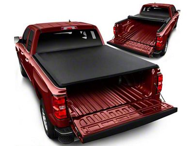 Roll Up Style Tonneau Cover; Black (14-18 Sierra 1500 w/ 6.50-Foot Standard Box)