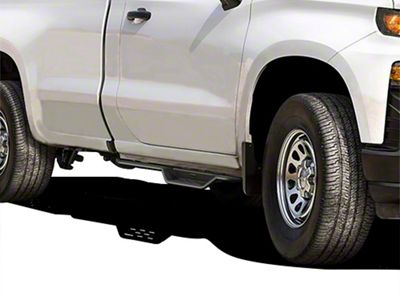 Round Tube Drop Style Nerf Side Step Bars; Black (19-24 Sierra 1500 Regular Cab)