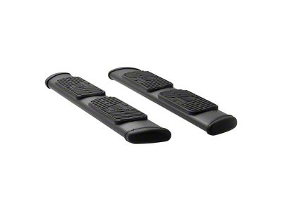 Regal 7-Inch Oval Side Step Bars without Mounting Brackets; Textured Black (99-25 Sierra 1500 Extended/Double Cab)