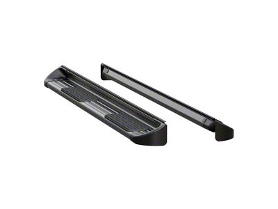 Stainless Side Entry Running Boards without Mounting Brackets; Textured Black (19-25 Sierra 1500 Double Cab)