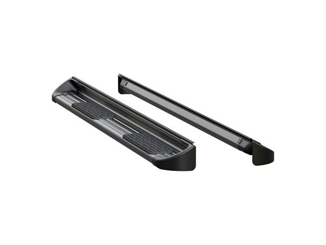 Stainless Side Entry Running Boards without Mounting Brackets; Textured Black (19-24 Sierra 1500 Double Cab)