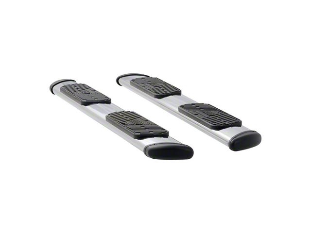 Regal 7-Inch Oval Side Step Bars without Mounting Brackets; Polished Stainless (04-24 Sierra 1500 Crew Cab)