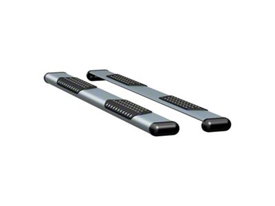O-Mega II 6-Inch Oval Side Step Bars; Silver (19-25 Sierra 1500 Double Cab)