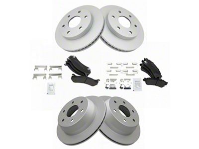 Semi-Metallic 6-Lug Brake Rotor and Pad Kit; Front and Rear (99-06 Sierra 1500)